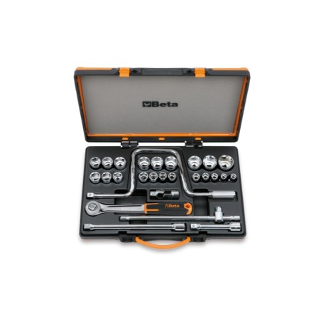 BETA 920A/C21 Assortimento di 21 chiavi a bussola esagonali e 6 accessori in cassetta di lamiera