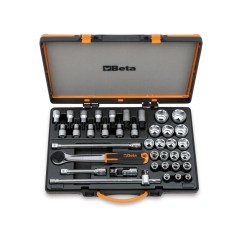 BETA 920B/C33 20 chiavi a bussola esagonali, 13 a giravite e 5 accessori in cassetta di lamiera