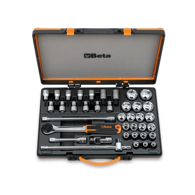 BETA 920B/C33 20 chiavi a bussola esagonali, 13 a giravite e 5 accessori in cassetta di lamiera