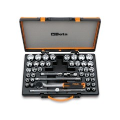 BETA 920/C37 Assortimento di 37 chiavi a bussola poligonali e 5 accessori in cassetta di lamiera
