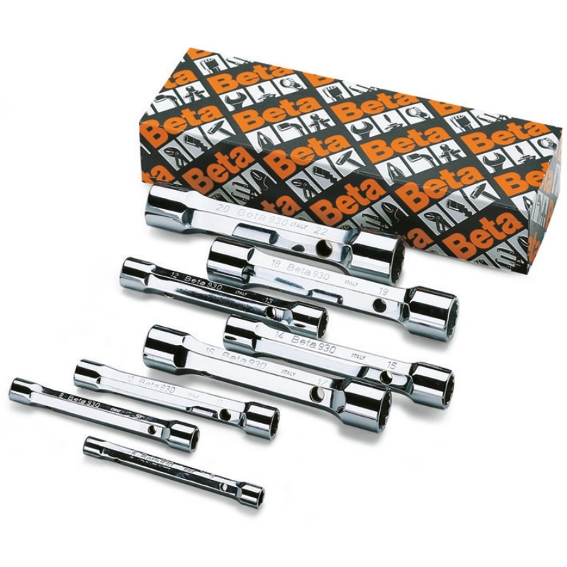 BETA 930/S8 Serie di 8 chiavi a tubo doppie poligonali serie pesante (art. 930)