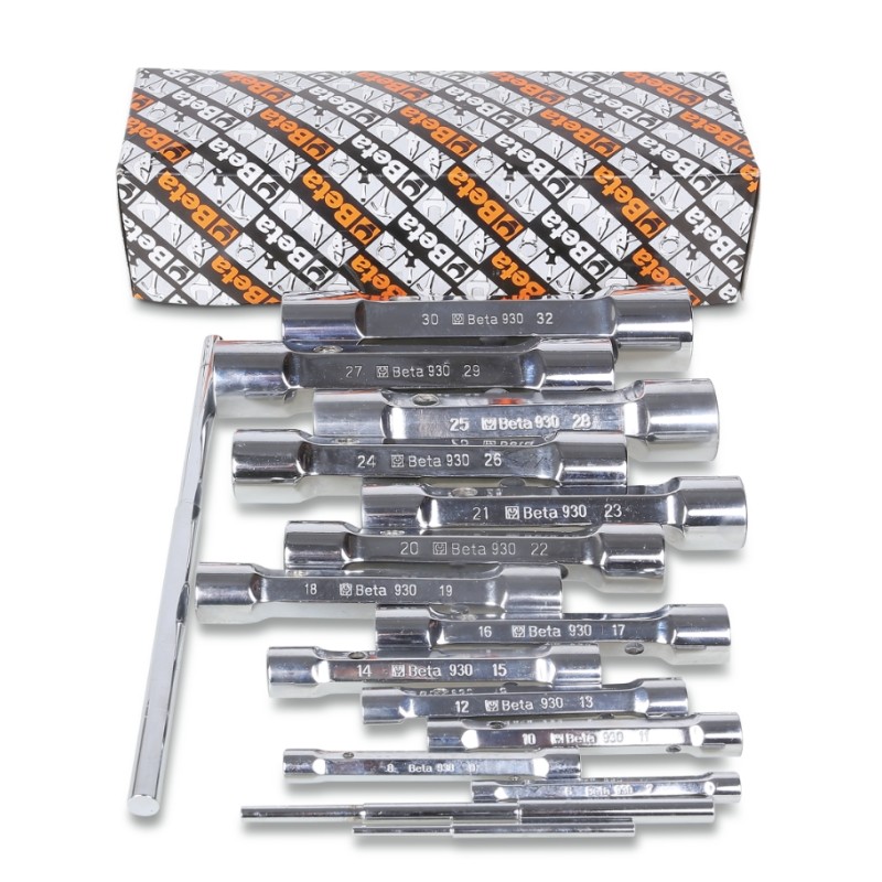 BETA 930/S13 Serie di 13 chiavi a tubo doppie poligonali serie pesante (art. 930)