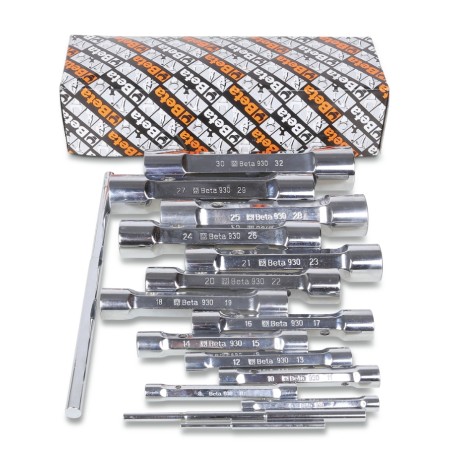 BETA 930/S13 Serie di 13 chiavi a tubo doppie poligonali serie pesante (art. 930)
