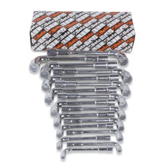 BETA 932/S17 Serie di 17 chiavi a pipa doppie esagonali-poligonali (art. 932)