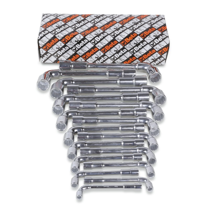BETA 932/S17 Serie di 17 chiavi a pipa doppie esagonali-poligonali (art. 932)