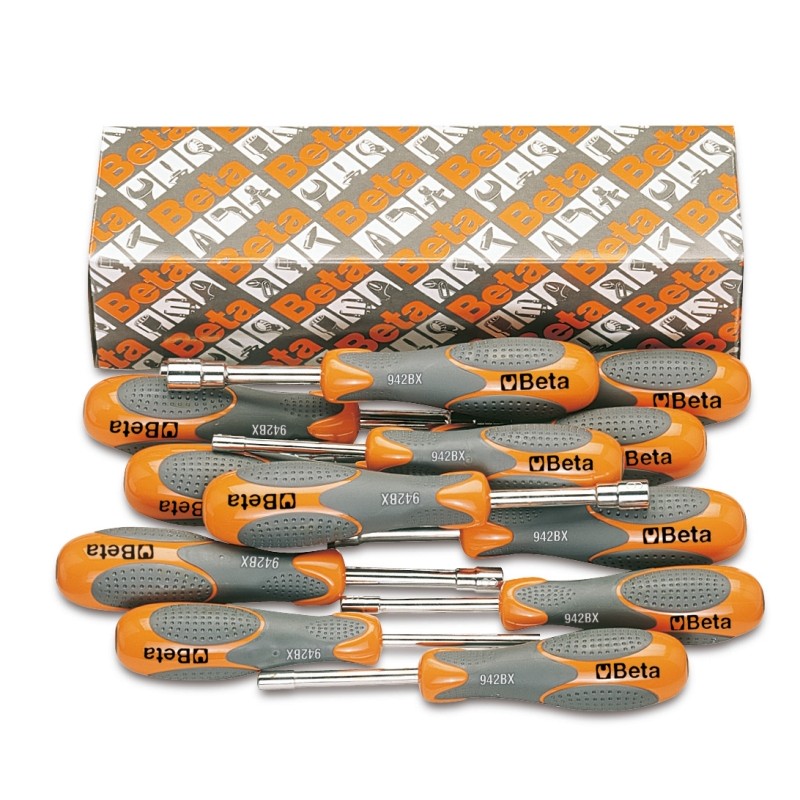 BETA 942BX/S12 Serie di 12 chiavi a bussola esagonale con impugnatura bimateriale (art. 942BX)