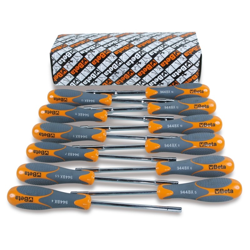 BETA 944BX/S12 Serie di 12 chiavi a bussola esagonale con impugnatura bimateriale (art. 944BX)