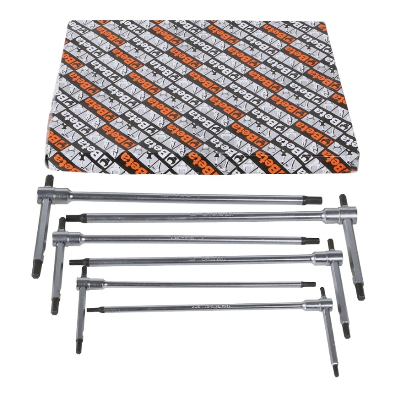 BETA 951/S6 Serie di 6 chiavi a T con tre estremità maschio esagonale (art. 951)