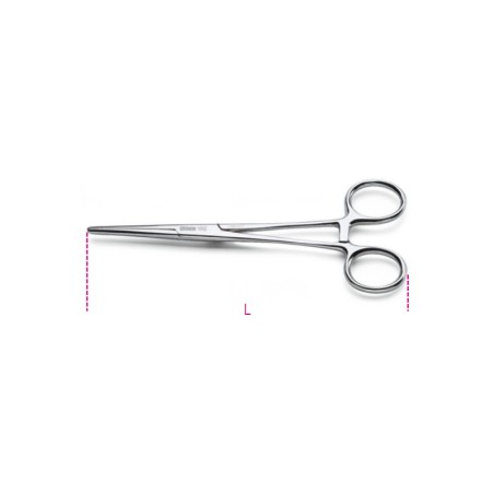 BETA 1002 Pinzetta autobloccante a becchi arrotondati, zigrinati in acciaio inossidabile