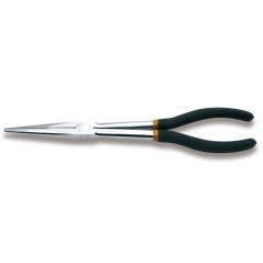 BETA 1009L/A Pinza a becchi mezzotondi lunghissimi diritti zigrinati, per impieghi speciali manici ricoperti con 2 strati di PVC