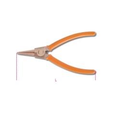 BETA 1036BA 200 Pinze a becchi diritti antiscintilla per anelli elastici di sicurezza, per alberi manici ricoperti in PVC