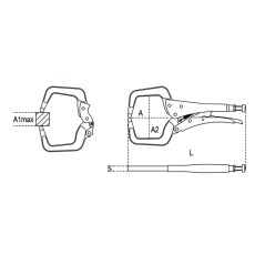 BETA 1062 Pinze regolabili autobloccanti ganasce a collo di cigno