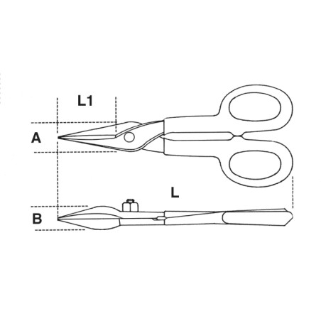 BETA 1114 Cesoie modello americano lame strette diritte