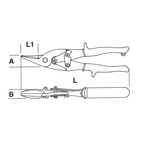 BETA 1123 Cesoia a doppia leva destrorsa lame curve