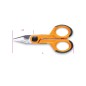 BETA 1128FX Forbici per elettricisti lame dritte in acciaio inossidabile con microdentatura, gola tranciacavo e crimpatore per t