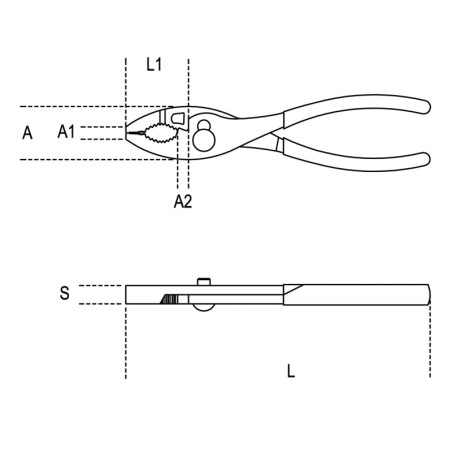 BETA 1153 Pinza regolabile a due posizioni manici ricoperti con 2 strati di PVC antiscivolo