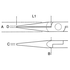 BETA 1177BM/Z Pinza per elettronica a becchi mezzotondi lunghi zigrinati impugnatura bimateriale