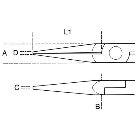 BETA 1177BM/Z Pinza per elettronica a becchi mezzotondi lunghi zigrinati impugnatura bimateriale