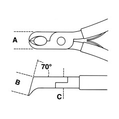 BETA 1191BM/L Tronchese per elettronica a taglienti obliqui rasi e spellafilo impugnatura bimateriale