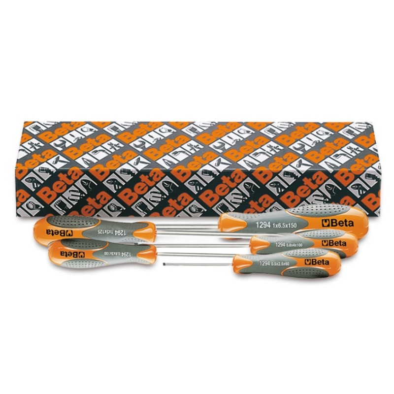 BETA 1294/S5 Serie di 5 giravite per viti senza testa con intaglio (art. 1294)