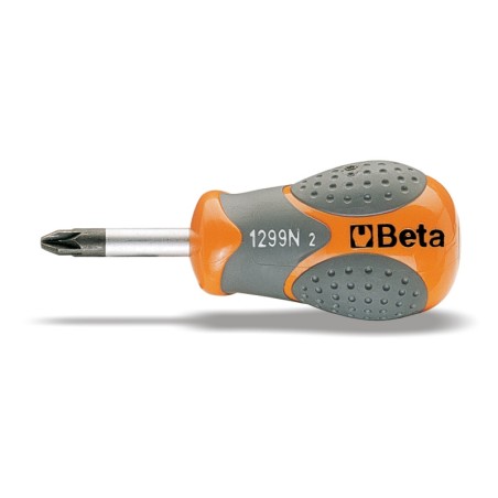 BETA 1299N/PZ Giravite per viti con impronta a croce Pozidriv®-Supadriv®, tipo cortissimo cromati punta nera