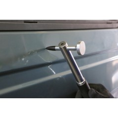 BETA 1360/K6 Martello in alluminio con testa tonda piana, puntali di plastica intercambiabili e bulino