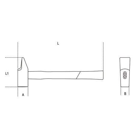 BETA 1370FT-HS Martelli tipo francese per meccanici, manico in fibra H-SAFE
