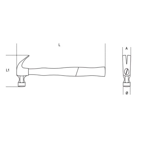 BETA 1375 Martelli con penna a granchio manico in legno