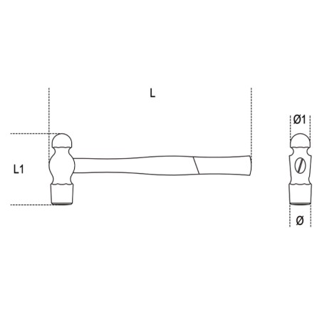 BETA 1377 Martelli con testa tonda e penna sferica per calderai e lattonieri manico in legno