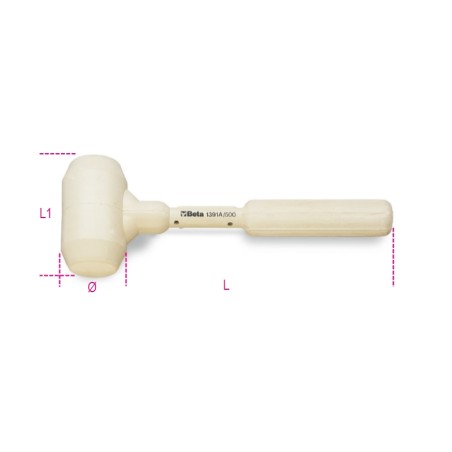 BETA 1391A Mazzuole per piastrellisti interamente rivestite in gomma bianca