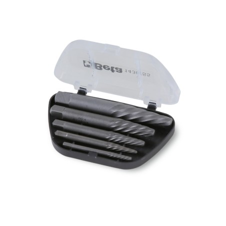 BETA 1430/S5 Serie di estrattori conici per viti e prigionieri danneggiati destrorsi in astuccio di plastica