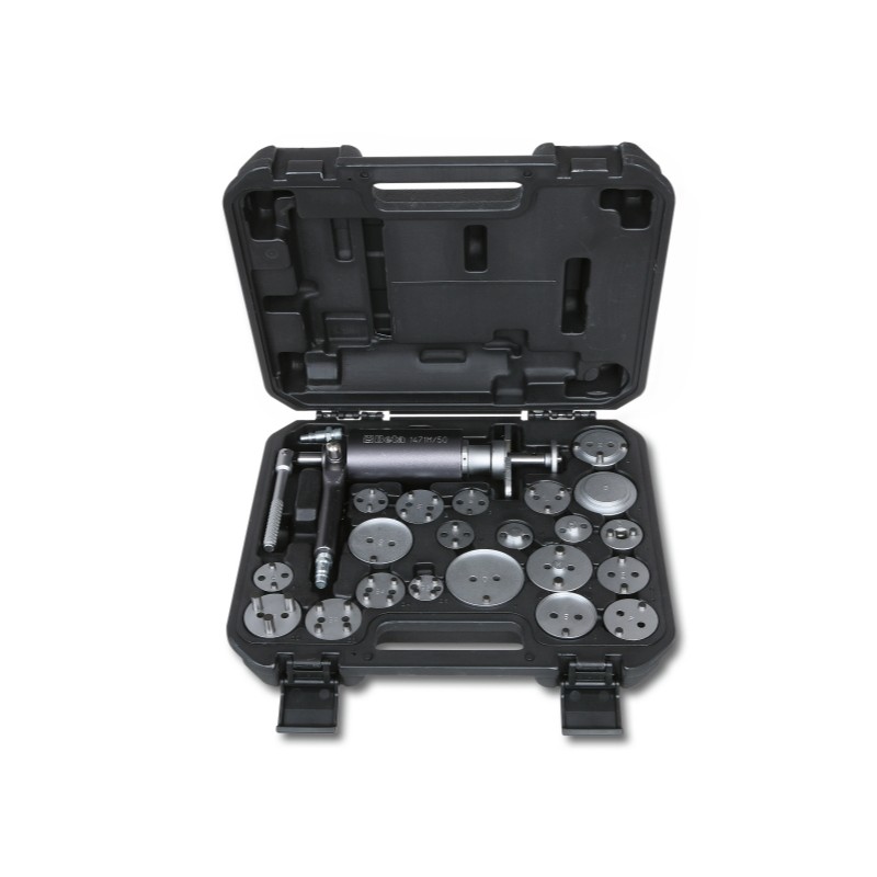 BETA 1471M/C22 Utensile pneumatico per arretrare e ruotare i pistoncini dei freni a disco destrorsi e sinistrorsi con accessori