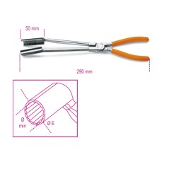 BETA 1474L Pinza per cappucci candele d’accensione a becchi lunghi piegati 15°