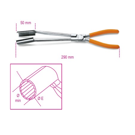 BETA 1474L Pinza per cappucci candele d’accensione a becchi lunghi piegati 15°