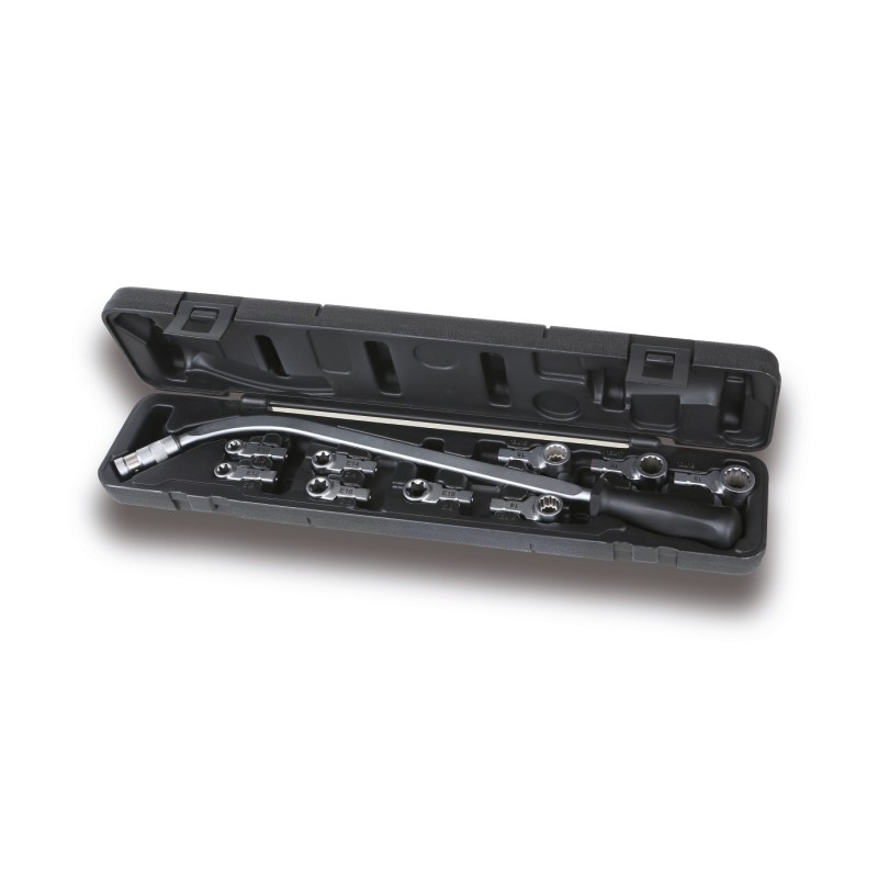 BETA 1477/C10 Chiave curva con 9 inserti per dadi tendicinghia