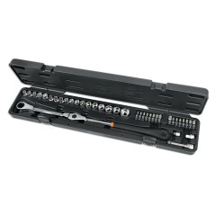 BETA 1477/C38 Kit chiave a cricchetto orientabile con bussole ribassate per tendicinghia