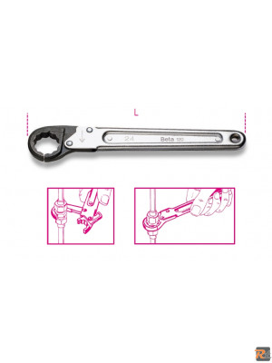 Chiave combinata a cricchetto reversibile Beta 142 dalla 6 alla 36 mm