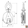 8135 ​​Pinza di sollevamento lamiere con anello di sospensione snodato Robur