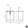 Modulo fisso con lavandino integrato per arredo officina RSC50 2.0