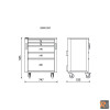 RSC50 C5 - Cassettiera mobile con 5 cassetti per arredo officina RSC50