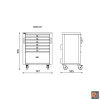 RSC50 C7 - Cassettiera mobile con 7 cassetti per arredo officina RSC50