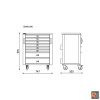 RSC50 C8 - Cassettiera mobile con 8 cassetti per arredo officina RSC50