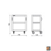 RSC50 T3 - Carrello a 3 ripiani per arredo officina RSC50