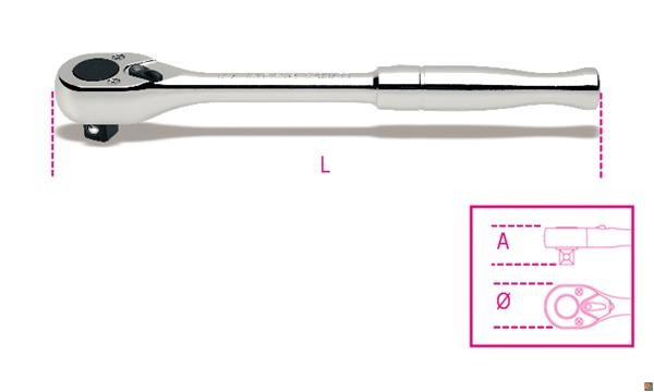 920m 55 Cricchetto Reversibile Con Attacco Quadro Maschio 1 2 Impugnatura In Metallo Beta Utensili 009200893 Remmtools