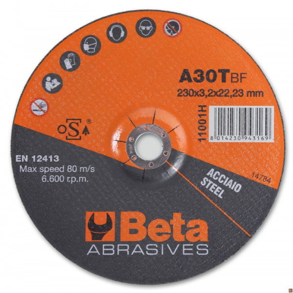 11001H 230X3,2 - CF. 10PZ DISCHI TAGL. ACCIAIO 230X3,2 ø22,23 DH A
