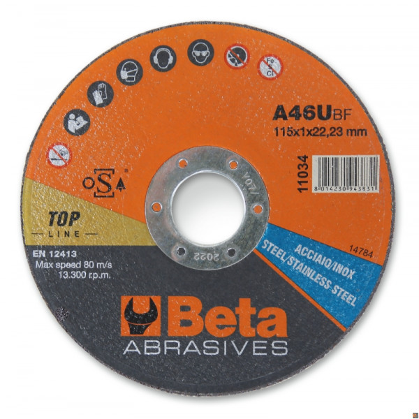 11034 1,2-22,23 - CF. 25PZ DISCHI TAGL. ACC-INOX 115X1,2 ø22,23 P A