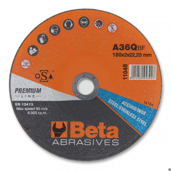 11048 2,0 - CF. 10PZ DISCHI TAG.ACC-INOX 180X2,0 ø22,23 P A P