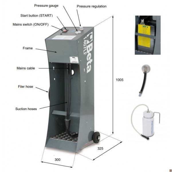 1467LF/2 - STRUMENTO ELETTRICO PER SOSTITUZIONE LIQUIDO FRENI - 014670099