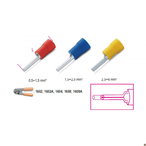 BM00350 - CF. 50PZ TERMINALI ISOL. PUNTALE G 6 (EX1614G)