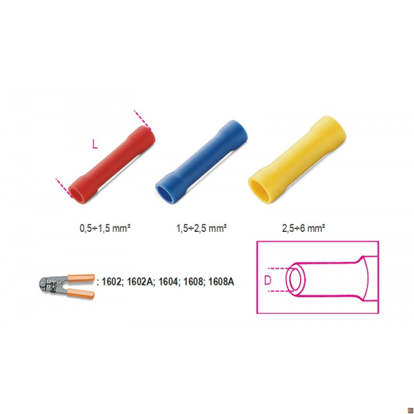 BM00160 - CF. 100PZ CONNETTORI ISOLATI R 1,5 (EX1628R/1,6)